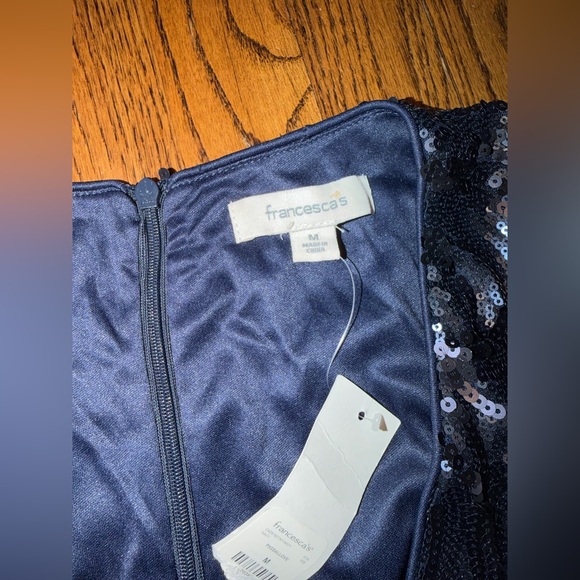 NWT FRANCESCA’S Delaney Sequin Mini Dress Navy Blue Size Medium - Picture 6 of 8